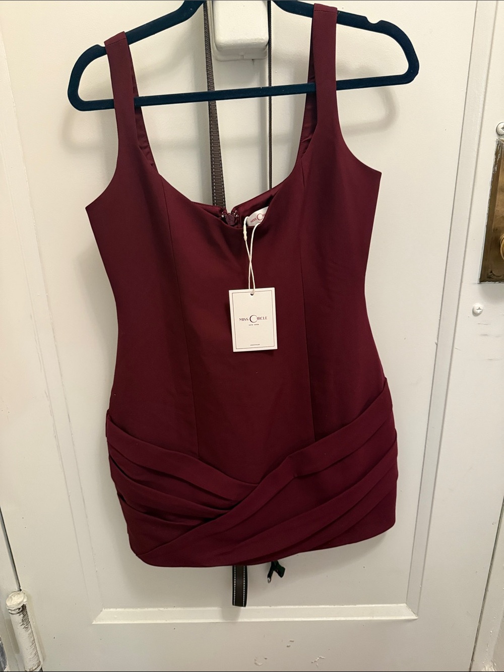 Sleeveless Ruched Mini Dress in Wine Red by Windsor